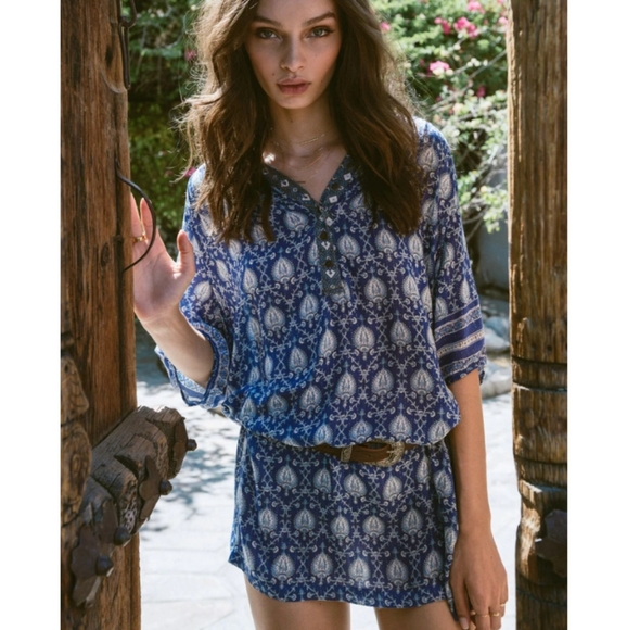 Oracle Tunic Mini Dress Indigo Spell Designs XS playdress blue gypsy collective - Picture 1 of 11